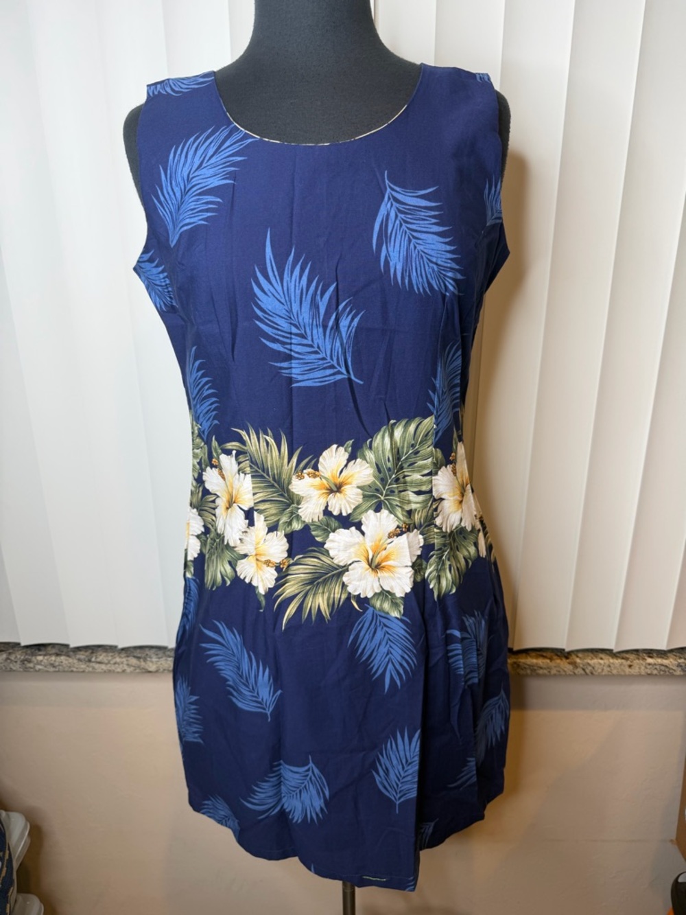 KY’s Hawaiian Made Hibiscus Flower Mini Tank Dress Size Large
